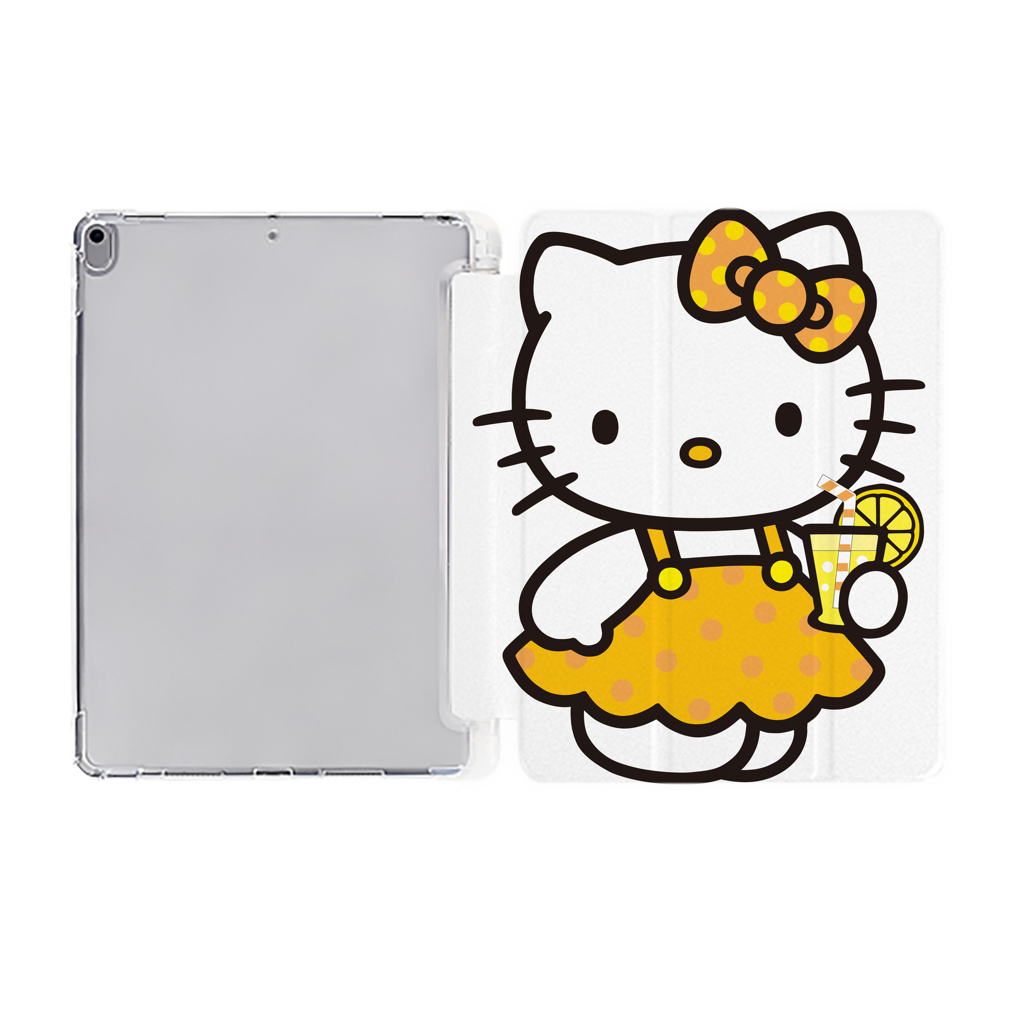 （画像用） Hello Kitty ハローキティ IPad ケース ペン収納付き 三つ折りスタンド PUレザー×シリコン 対応機種9.5/10.5/10.9インチ